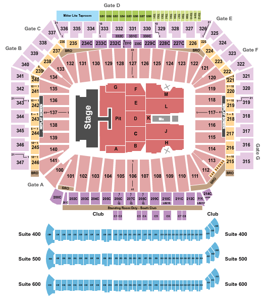 Ford Field Zac Brown Band Seating Chart