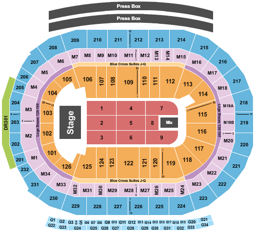 Little Caesars Arena Zac Brown Band Seating Chart